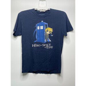 Dr Who T Shirt Adult Small Blue Short Sleeve Graphic Cotton TeeTurtle
